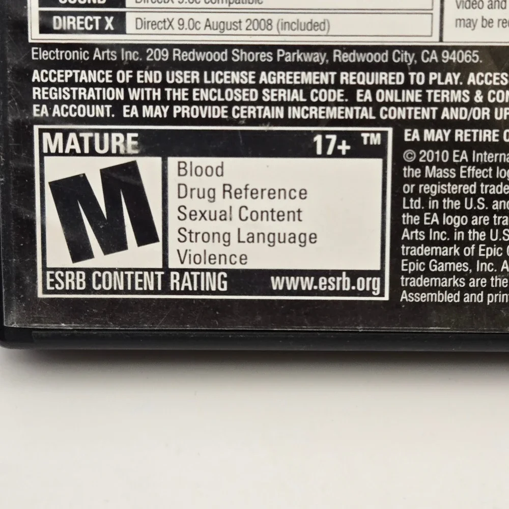 Electronic Mass Effect 2 PC Video Game Mature Sci-Fi RPG BioWare 2-Disc 2010